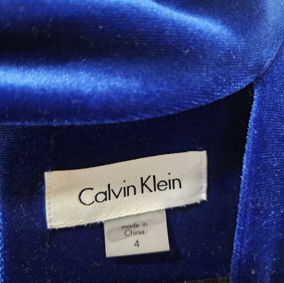 Blue Velvet Calvin Klein Cocktail Dress - Picture 3 of 3